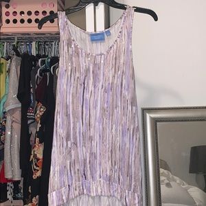 Vera Wang Simply Vera sequin tank top small print